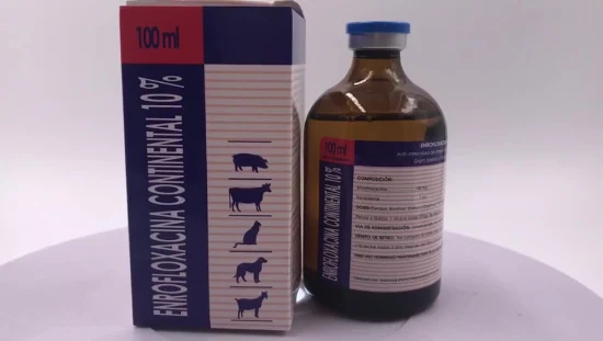 Inyección de enrofloxacina medicina veterinaria para uso animal 100 ml con buena calidad