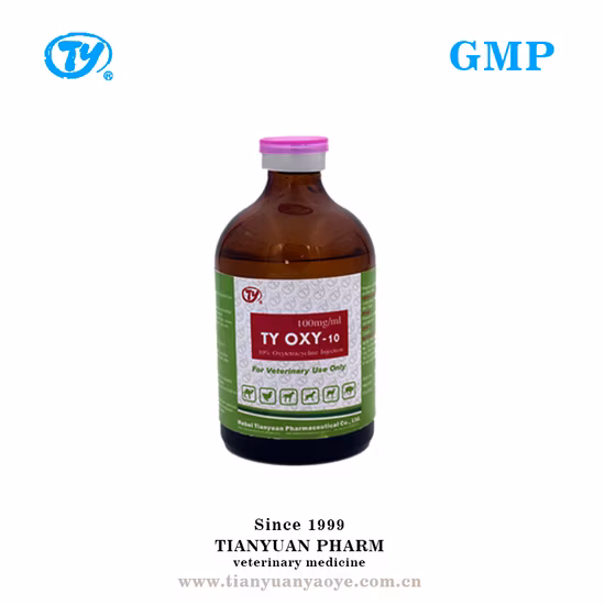 Producto GMP de medicamentos veterinarios para inyección de oxitetraciclina para cerdos